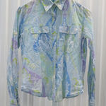 Ralph Lauren Lauren  Petite Paisley Print Button Down Shirt Women's Size PS Photo 0
