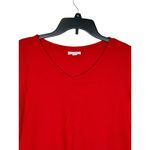J.Jill Women's Top Long Sleeve Tee V-Neck Front Pocket Cotton Blend Red Small Photo 3