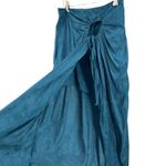 Band of the Free Small Teal Blue Maxi Skirt Front Slit Layered Mini Skirt New Photo 2