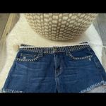 L'Agence L’Agence Studded Zoe Fringe Denim Shorts Size 25 Photo 1
