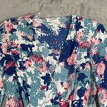 Leyden Romper Women Small Blue White Floral Flower Summer Casual Everyday Preppy Photo 3