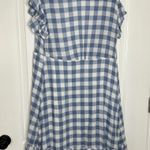 Rails  Brigitte Gingham Ruffle Dress Size Small Blue White Checkered Wrap Photo 8