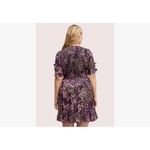 Kate Spade  Pacific Petals Floral Smocked Dress Purple Size 4 Feminine Silk Blend Photo 2