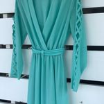 VTG 60s 70s retro handmade one of a kind maxi dress with arm cutouts Green Size 8 Photo 4