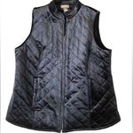 Chico's Chico’s Velvet Quilted Vest Sz. 1/M Purple Zip Up lined Lightweight Cozy Winter Photo 0