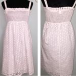 MODA INTERNATIONAL 100% COTTON SUNDRESS W/REMOVABLE STRAPS EYELET FLOWY White Photo 2