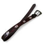 Shyanne  Western Leather Belt Floral Glitter Rhinestone Buckle Brown Photo 0