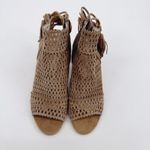 Jeffrey Campbell Ottawa Taupe Suede Sandal Block Heel Open Toe Bootie Tassel 9 Photo 1