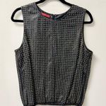 Tamara Mellon Sleeveless 100% Real Lamb Leather Grommet Top Black Womens Size 10 Photo 0