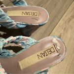 Deltan Colette Printed Three Band Mint Dress Sandals tie dye blue Size 6 Photo 4