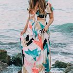 Lulus Two-Piece Maxi Dress / Skirt Set NWT XL Daydreaming White Print Blogger Photo 1