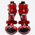 Balmain Giuseppe Zanotti For Red Suede Buckle Strappy Sandals Size 38 Photo 1