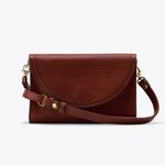 Nisolo Cleo Convertible Crossbody Bag Brandy Woven Leather Brown Photo 0