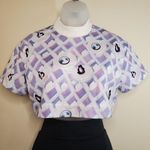 Adidas Mary Katrantzou  Short Sleeved Cropped Top Purple Small Photo 0