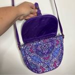 Vera Bradley  slim saddle bag quilted purple small‎ Photo 4