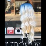 Blue wig 2021 Beach Waves Wigs Birthday Party Wig Photo 2