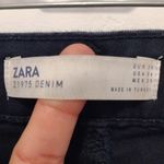 ZARA  Women's Skinny Jeans - Navy with Red and White Stripes Photo 9