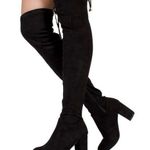 NEW Room of Fashion 8.5 Chateau Over The Knee Block Heel Stretch Boots Black OTK Photo 0