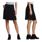 Eileen Fisher  Black Pleated Pull On A Line Skirt Stretch Jersey Knit Size XS Photo 1