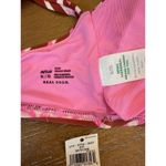 Aerie Tie Front Scoop Bikini Top Size XL Best Buds Pink Red NWT Photo 6