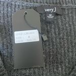 Very J NWT women’s oversized charcoal sweater w/open shoulders 3/4 sleeves M Photo 4