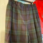 Sag Harbor  100% wool Plaid pants Vintage (12) Will Fit Size 8 pleated Tartan Photo 1