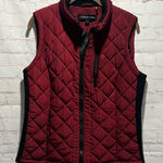 Andrew Marc  Women's Quilted Vest - Burgundy and Black Photo 0