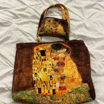 Artistic Klimt “Kiss” Tote Bag with Matching Pouch Photo 1