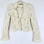 The Limited Vintage Y2K Crochet Knit Sweater Cardigan Size Small Chunky Cream Photo 0