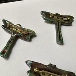 Lot Of 3 Handcrafted Green Dragonfly Insect Brooch Pins Photo 5