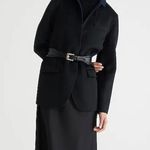 J.Crew  Leighton Blazer Jacket Double Faced Wool Blend Relaxed Black US 0 NWT Photo 1