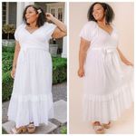 Ivy City Co NWT Antoinette Wrap Dress Women’s Size Large White Cotton Maxi Photo 1