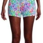 Lilly Pulitzer Like new Callahan Floral Knit Shorts Amalfi Blue Alligator Isle 8 Photo 0