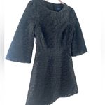Avon Lane Eva Black Textured Jacquard Dress Bell Sleeve sparkle side small Photo 3