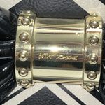 Betsey Johnson Large SATCHEL BLACK WHITE with BIG BOW Zig Zag Print Faux Leather Photo 6