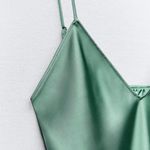 ZARA  Dress wedding emerald green Slip Midi Satin Effect Maxi Coctail Party Photo 7