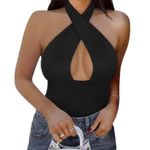 NWT REORIA Butsmooth Criss Cross Halter Neck Bodysuit Photo 0