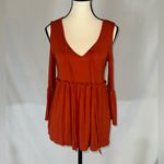 Panhandle • Cold Shoulder Rust Colored Babydoll Blouse • Size L Photo 1