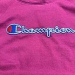 Champion Women Magenta Purple Classic Logo Hoodie Sweatshirt Medium Photo 1