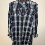 KAVU  100% Cotton Plaid Long Sleeve Hiking Dress With Brown Corduroy trim size M Photo 0