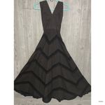 Vintage Lillie Rubin black lace sheer panel cotton halter top dress size 6 full Photo 4