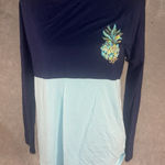 Lilly Pulitzer ‎ Finn Top Long Sleeve Multi Pineapple Party Graphic Size Xs Photo 0