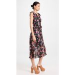 Paige NWOT Paradise Floral Silk Chiffon Flutter Sleeve Smocked Tiered Midi Dress Photo 2