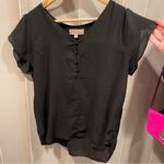 Philosophy Cute  black silky whimsigoth boho buttons cap sleeve flowy blouse Photo 7