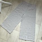 Adrianna Papell  Light Gray Rayon Crinkle Wide Leg Pull-On Pants size M Photo 1