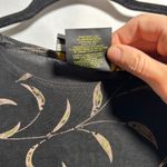 VTG Picadilly Black Botanical Print Long Sleeve Top Blouse Size M Slinky 90s Art Size M Photo 4