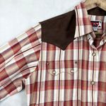 B&D Panhandle Slim Women Western Shirt Large Plaid Pearl Snap Cowgirl Rodeo Y2K Red Photo 1