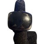 None Dark Blue Cobalt Blue Acrylic Lucite Large Dome Cocktail Ring Size 6.5 Photo 0