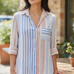 Hawaii Button Down Flow Top White Size L Photo 0