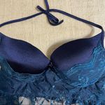 Coquette Push Up Lace Baby Doll Top Blue Size L Photo 4